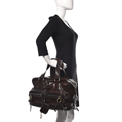 Chloe Crinkled Patent Betty Shoulder Bag Chocolate 2 of 12