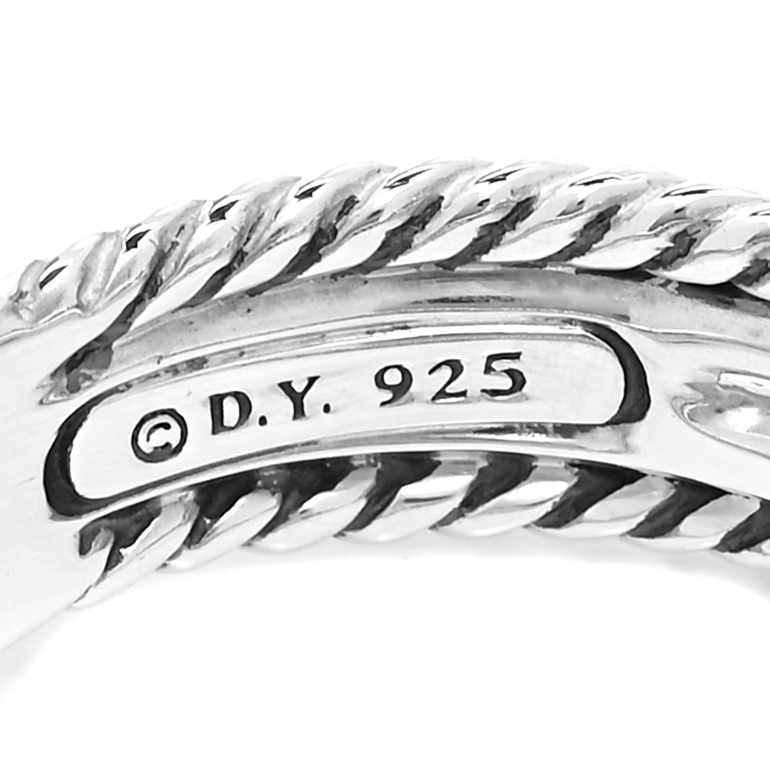 David Yurman Sterling Silver Diamond X Crossover Ring 54 6.75 4 of 4