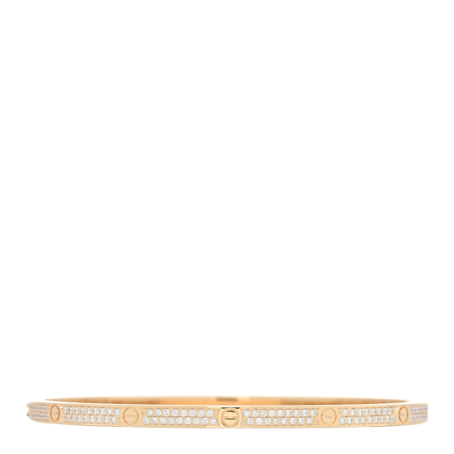 Cartier 18K Yellow Gold Diamond Small LOVE Paved Bracelet 19 2 of 5