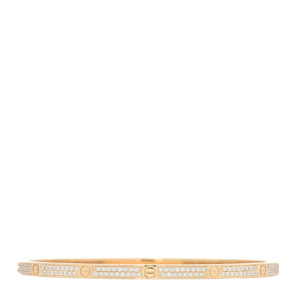 Cartier 18K Yellow Gold Diamond Small LOVE Paved Bracelet 19 2 of 5