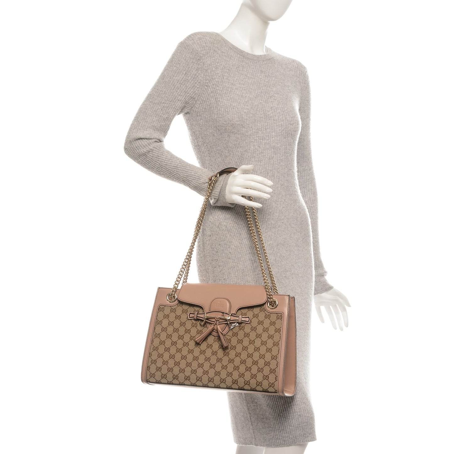 Monogram Large Emily Chain Shoulder Bag Light Pink