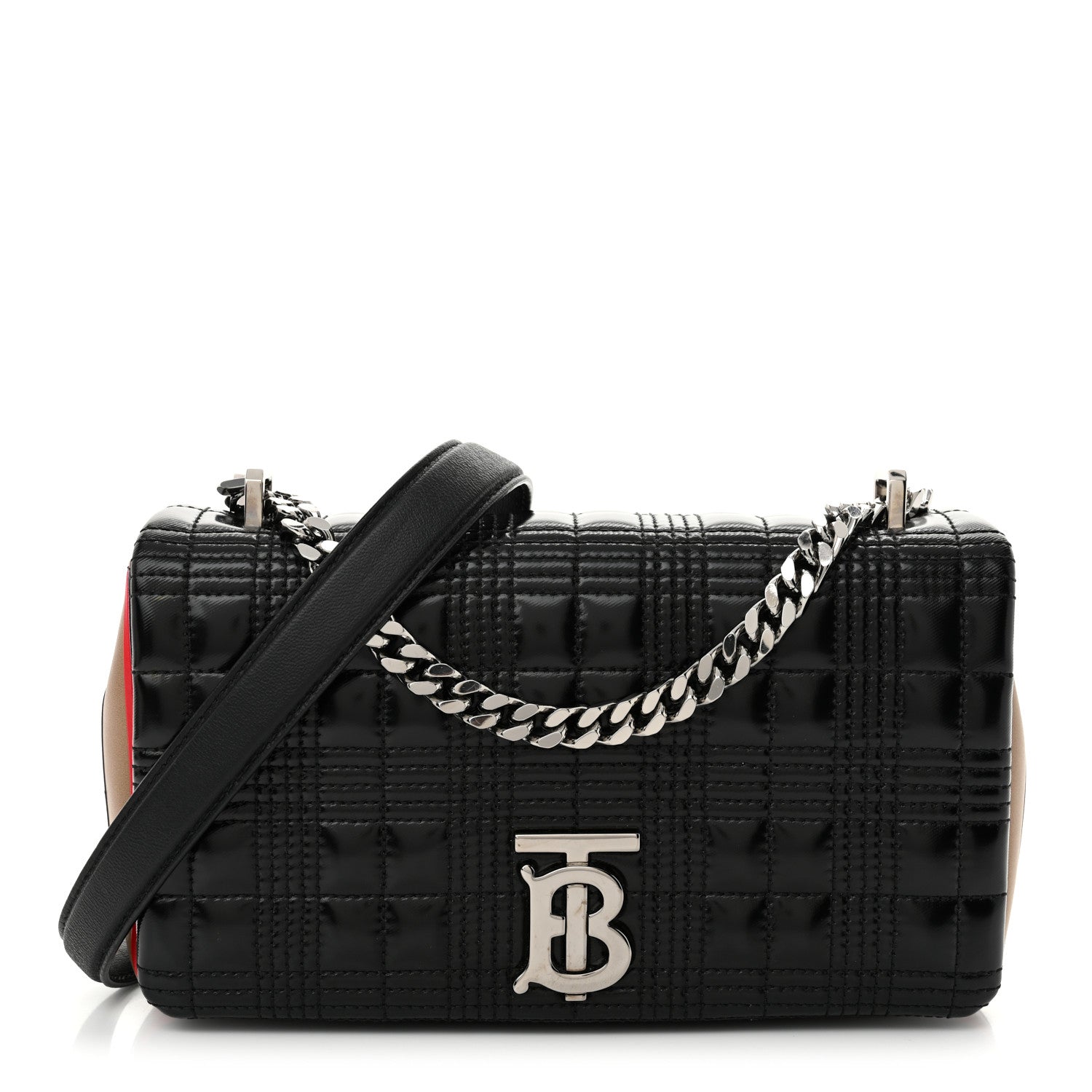 Burberry Patent Quilted House Check Lola Bag Black 1 of 11