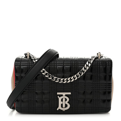 Burberry Patent Quilted House Check Lola Bag Black 1 of 11