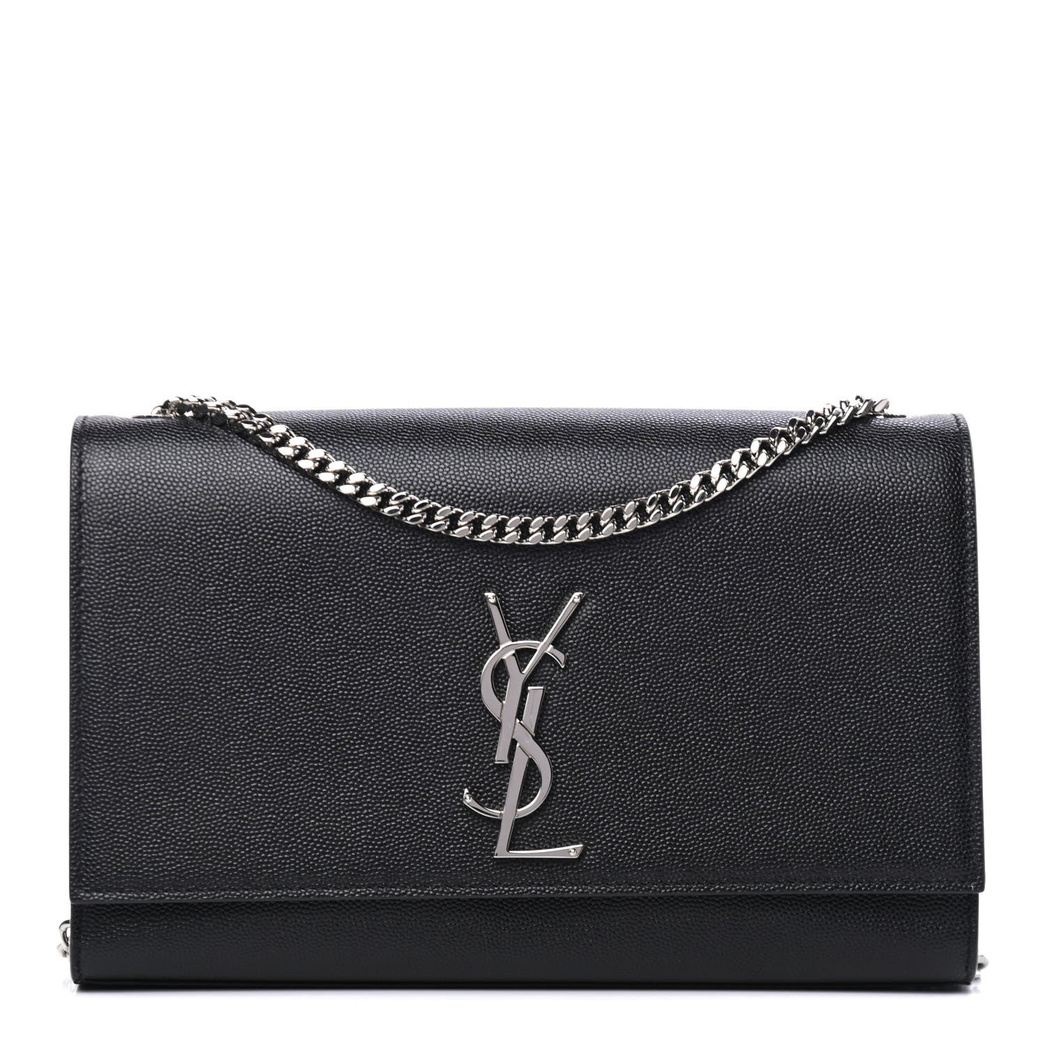 Saint Laurent Grain De Poudre Medium Classic Monogram Kate Satchel Black 1 of 4