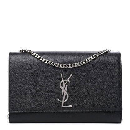 Saint Laurent Grain De Poudre Medium Classic Monogram Kate Satchel Black 1 of 4