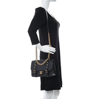 Chanel Aged Calfskin Quilted City School Flap Black 2 of 10