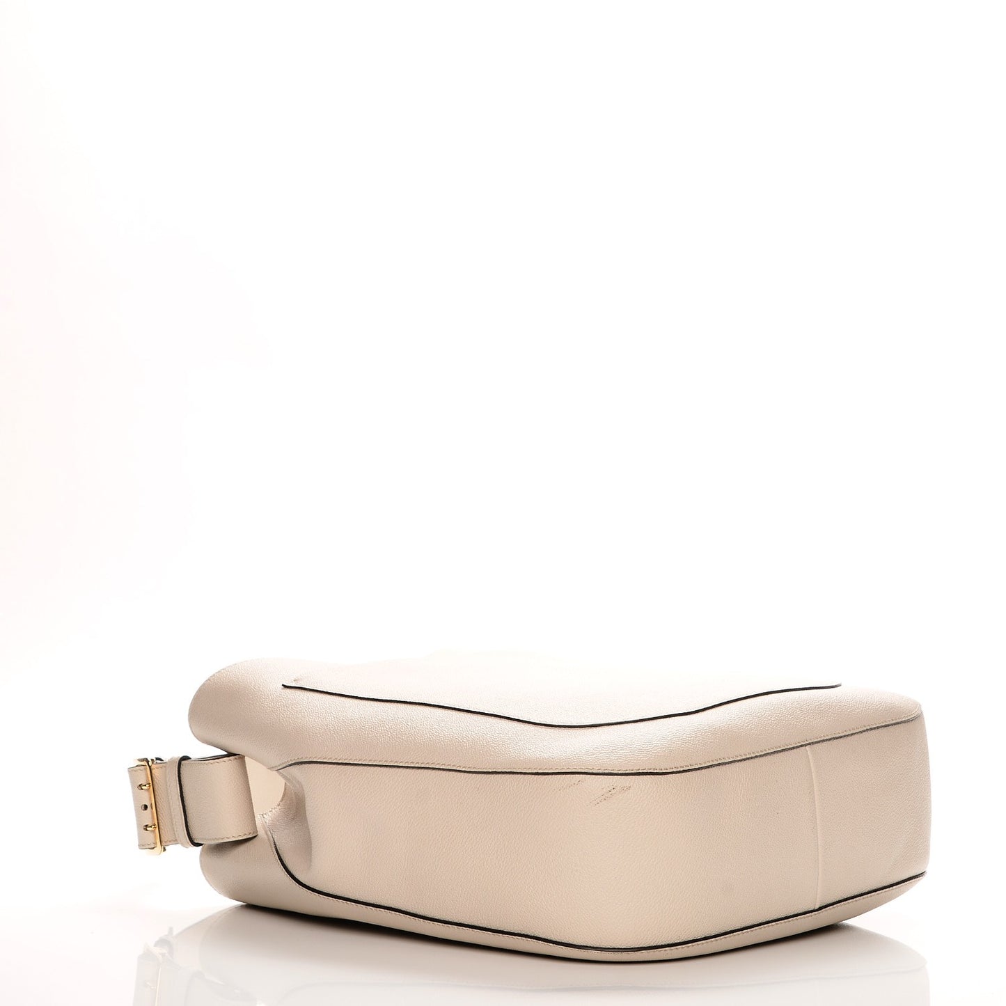 Grainy Calfskin Small Elmstone Hobo Limestone