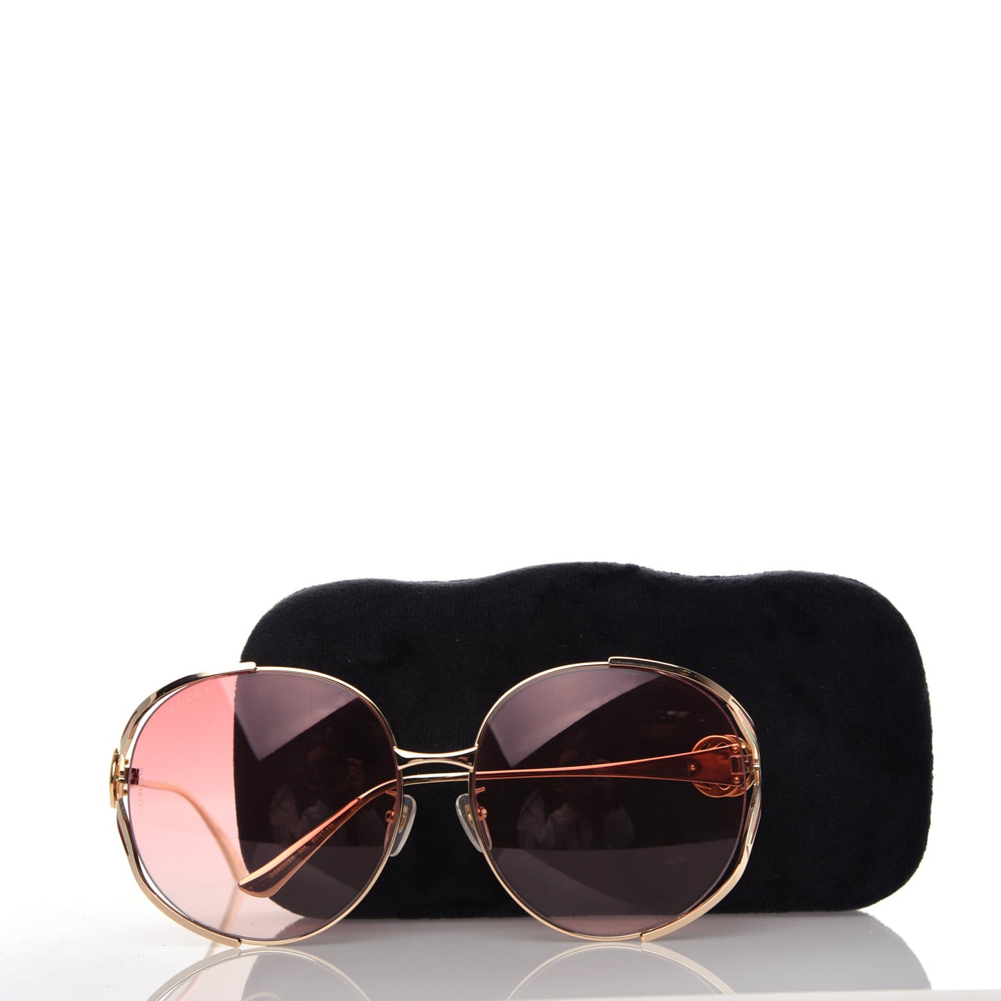 Metal Oversized Round Frame GG0225S Sunglasses Gold