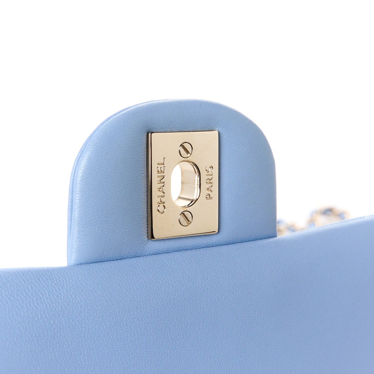 Chanel Lambskin Quilted Mini Rectangular Flap Light Blue 7 of 11