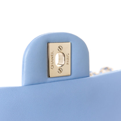 Chanel Lambskin Quilted Mini Rectangular Flap Light Blue 7 of 11