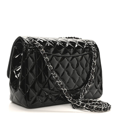 Chanel Patent Quilted Jumbo Double Flap Black 3 of 10