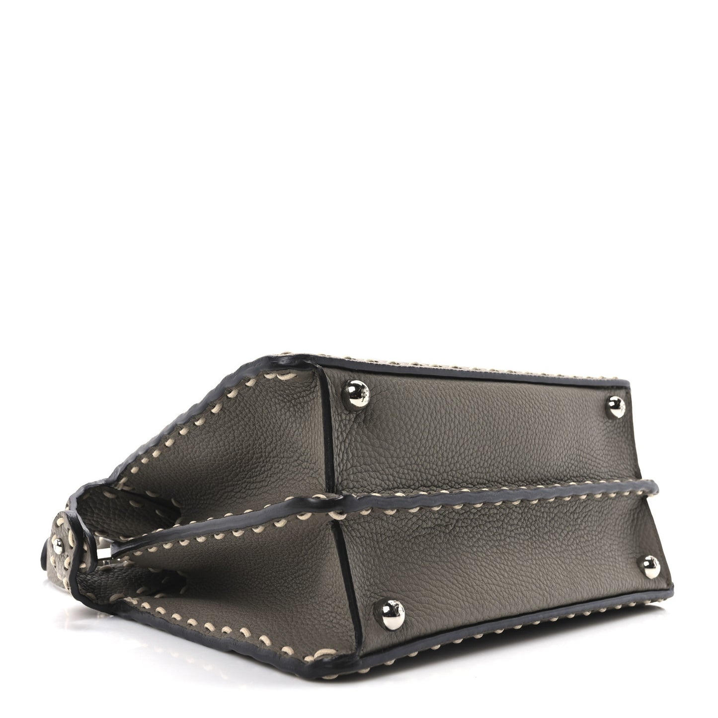 Vitello Granato Camoscio Selleria Macro Stitchings Small Peekaboo I SEE U Satchel Tartufo