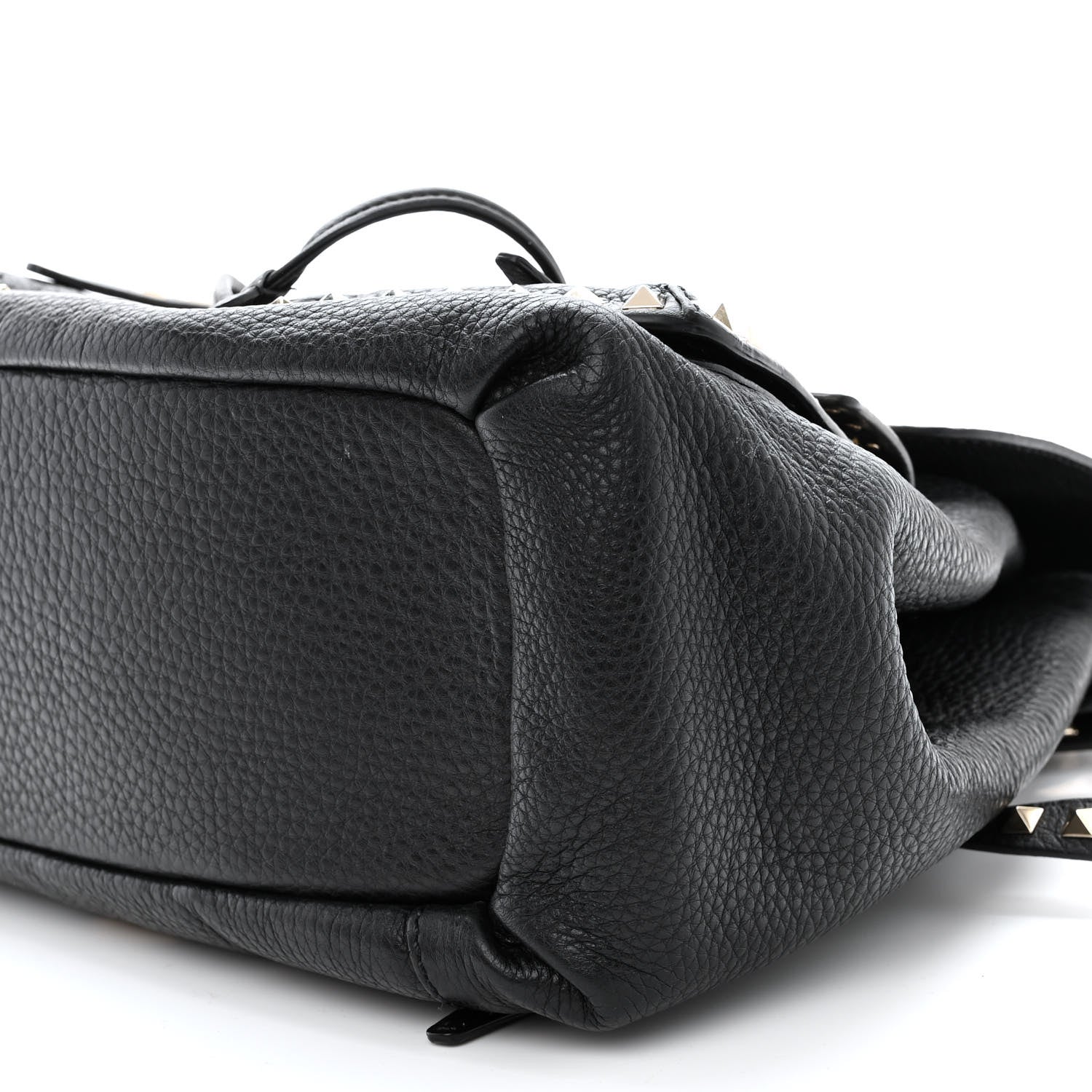 Valentino Garavani Pebbled Calfskin Rockstud Double Pocket Backpack Black 10 of 11