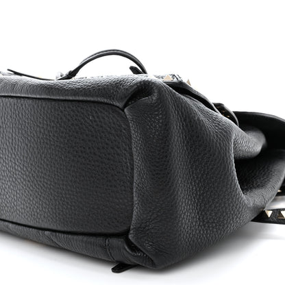 Valentino Garavani Pebbled Calfskin Rockstud Double Pocket Backpack Black 10 of 11