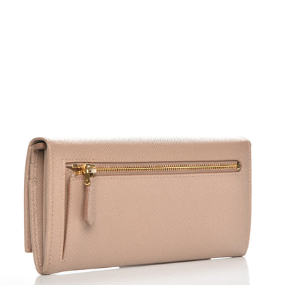 Prada Saffiano Continental Flap Wallet Cammeo 3 of 11