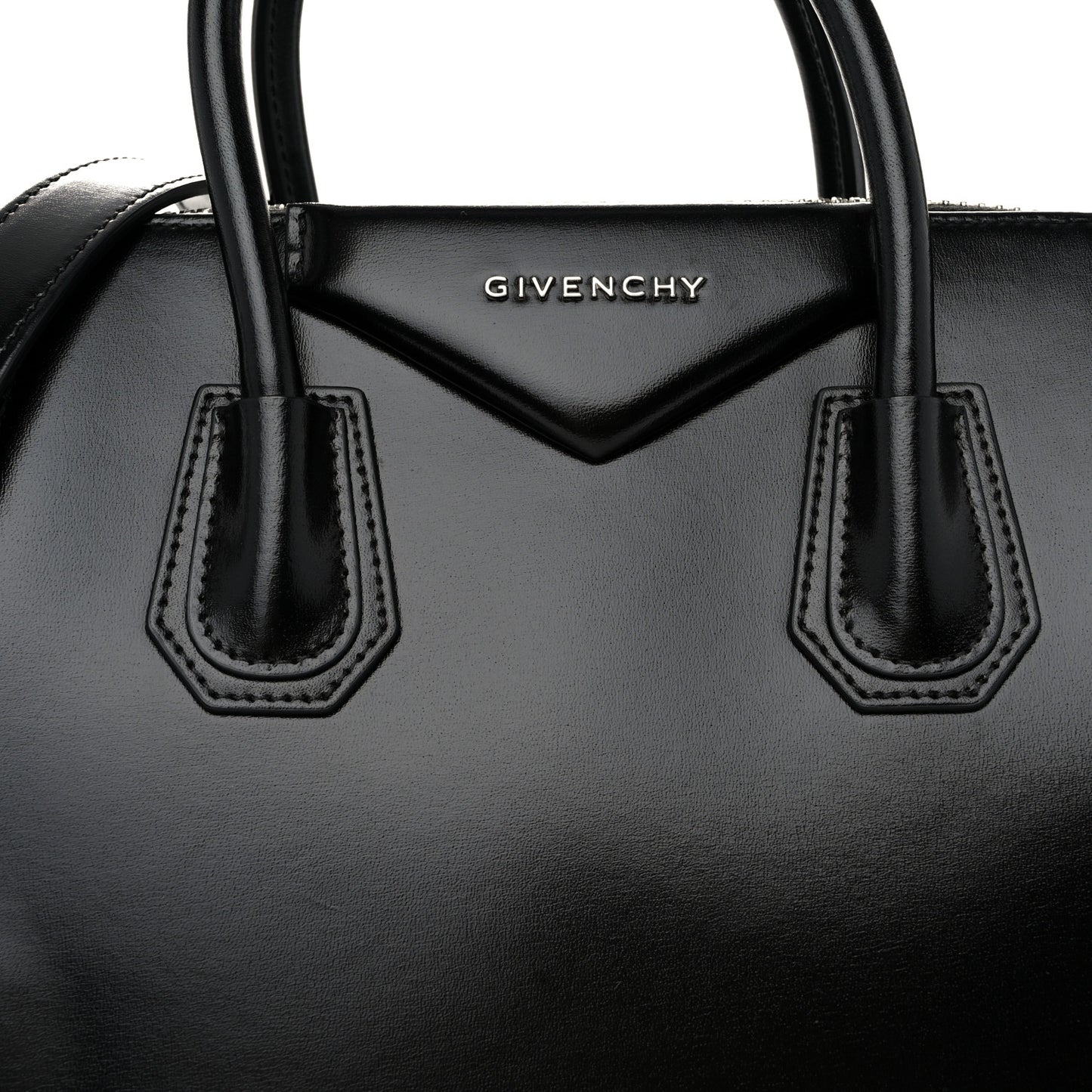 Shiny Lord Calfskin Small Antigona Black