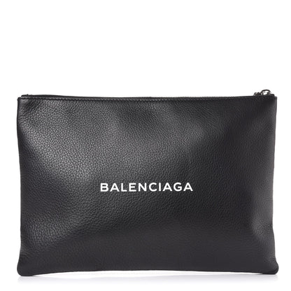 Balenciaga Calfskin Logo Everyday Second Bag Black White 1 of 7
