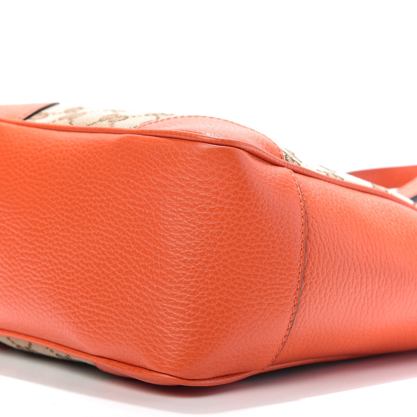 Monogram Dollar Calfskin Small Bree Tote Beige Ebony Sun Orange