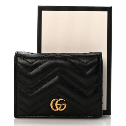 Gucci Calfskin Matelasse GG Marmont Card Case Wallet Black 12 of 12