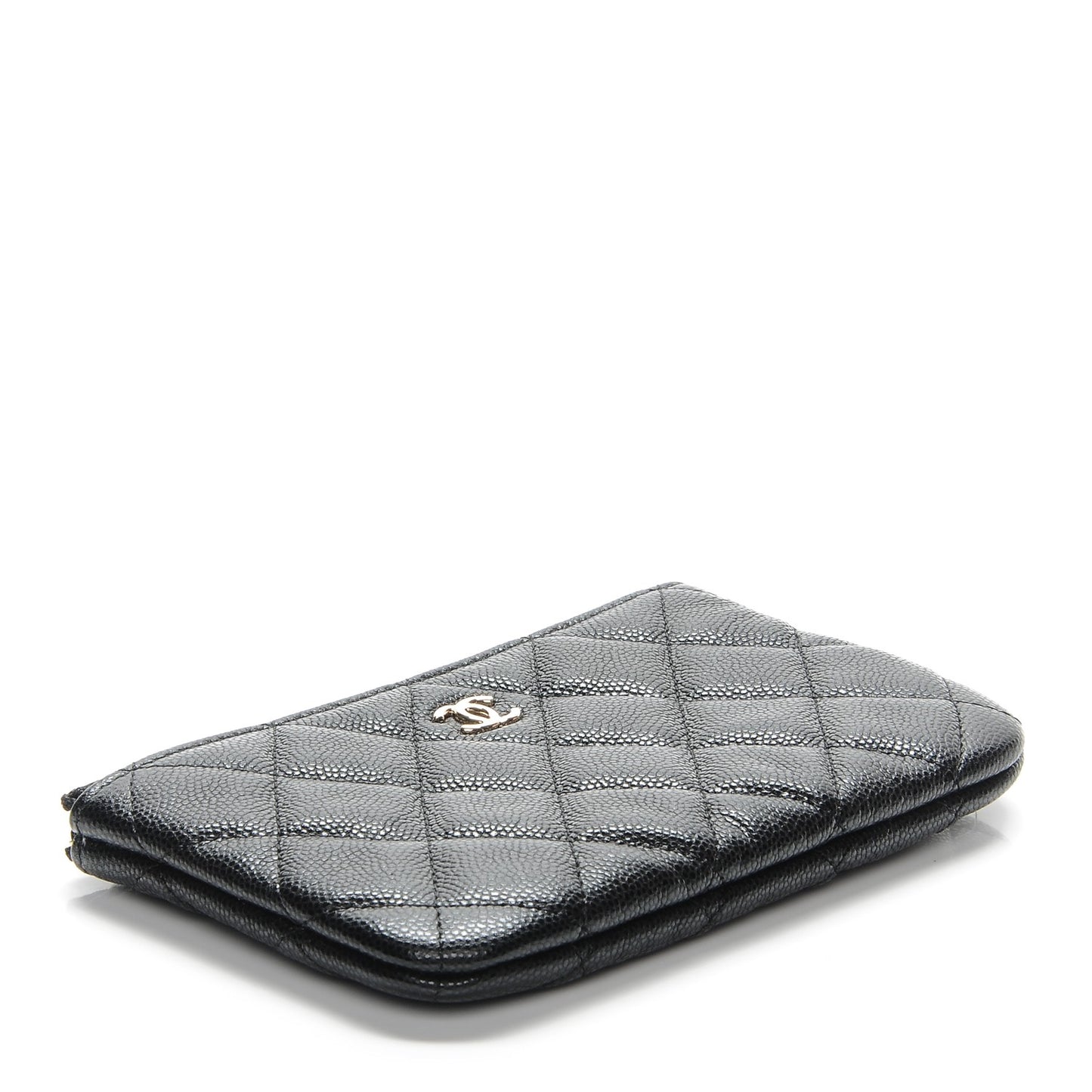Caviar Quilted Small Cosmetic Case Black