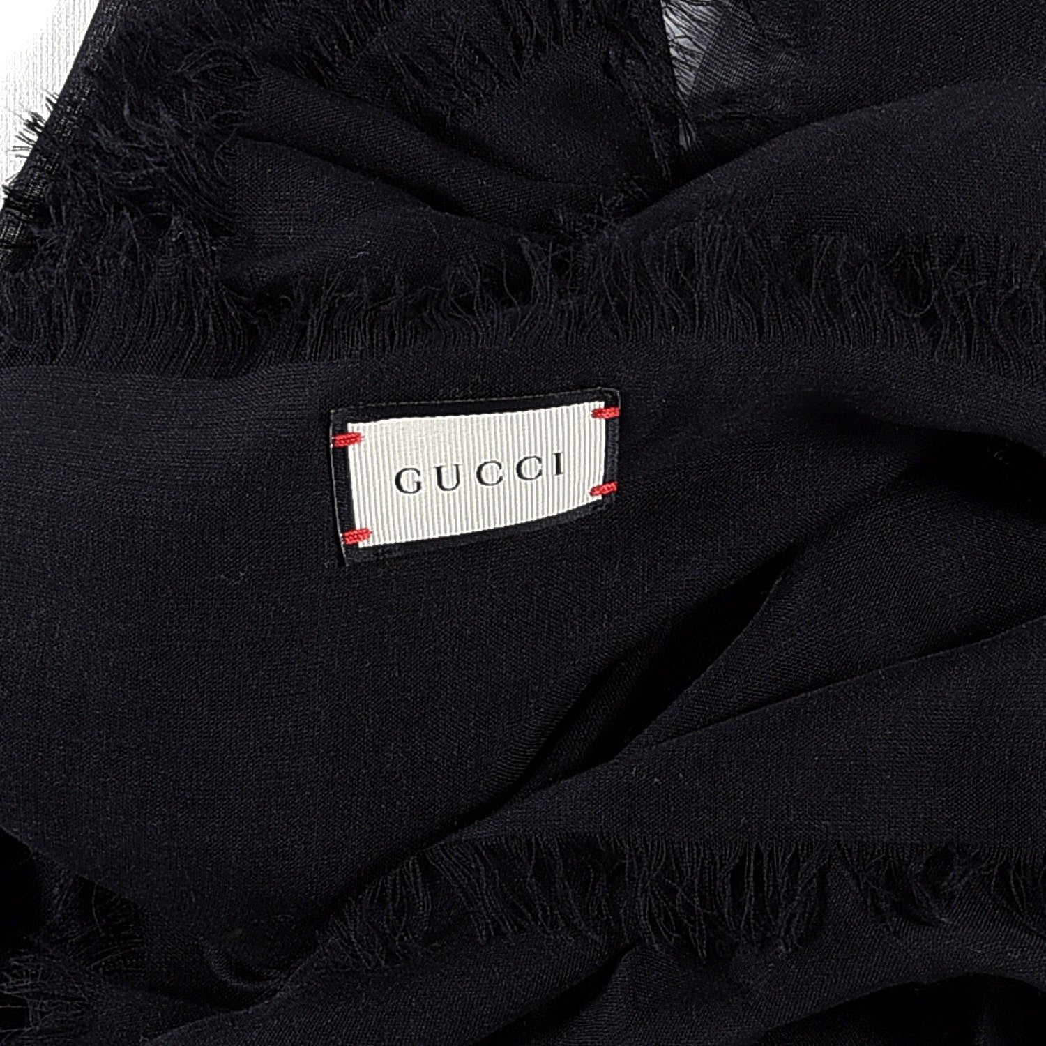 Gucci Modal Silk Coco Capitan Logo Square Scarf Black 3 of 3