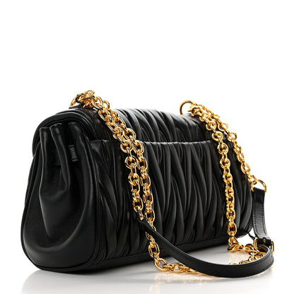 Miu Miu Nappa Matelasse Shoulder Bag Black 2 of 9