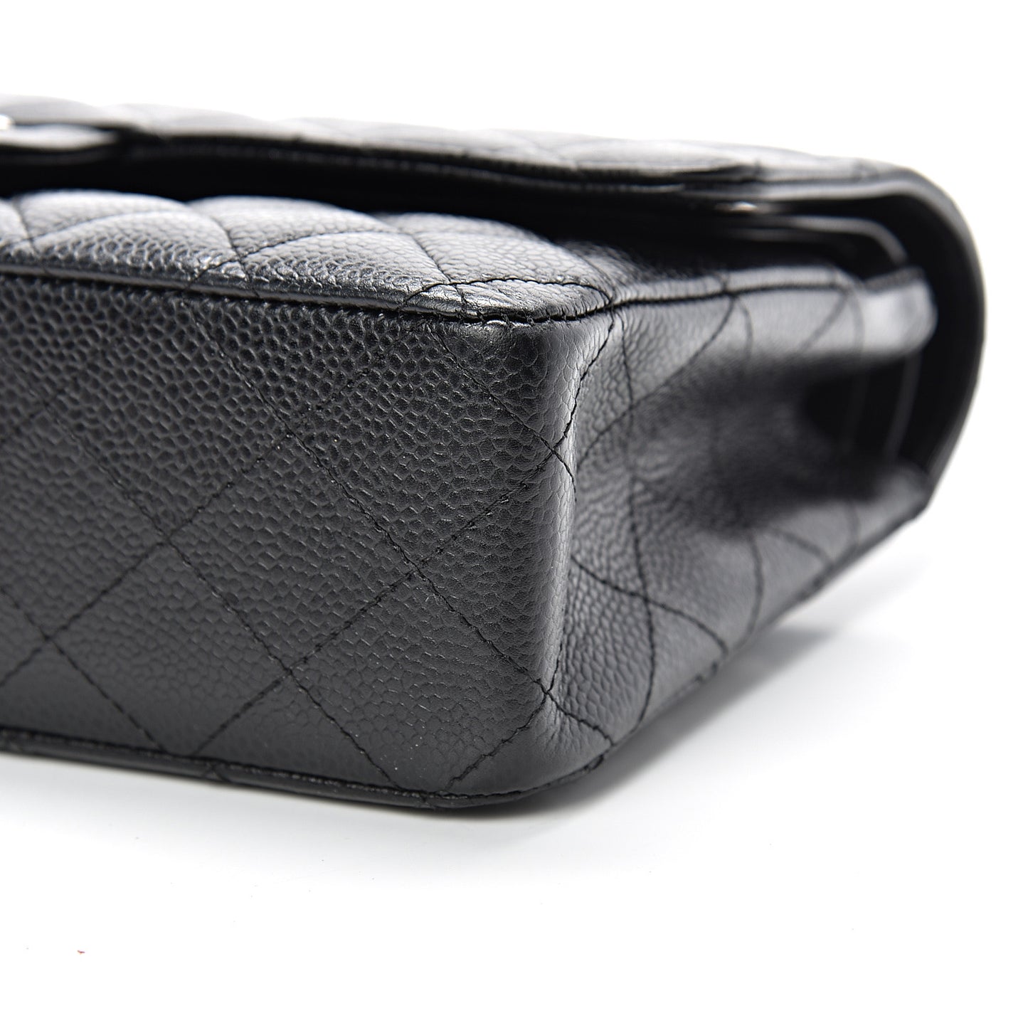 Caviar Quilted Medium Double Flap Black