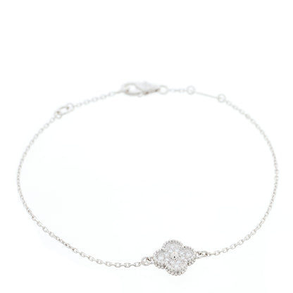 Van Cleef & Arpels 18K White Gold Diamond Sweet Alhambra Bracelet 1 of 4