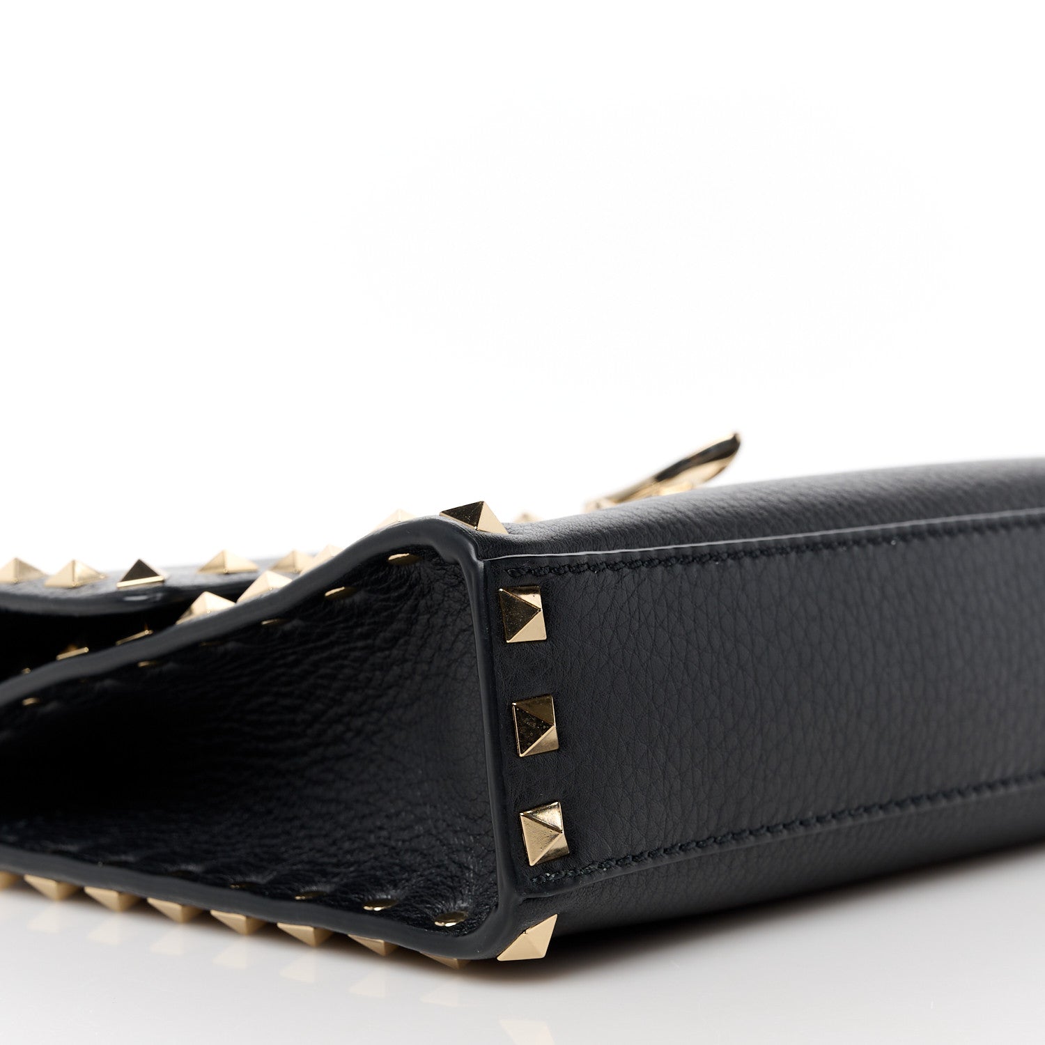 Valentino Garavani Pebbled Calfskin Medium Rockstud Flip Lock Crossbody Bag Black 8 of 9