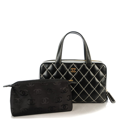 Chanel Calfskin Contrast Stitch Surpique Bowler Black 3 of 8