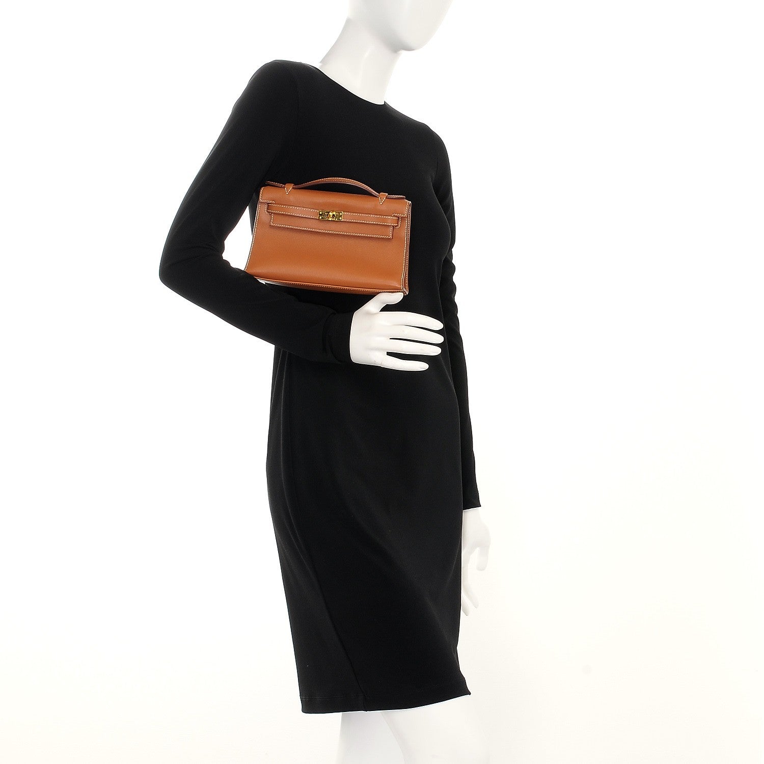 Hermes Swift Kelly Pochette Clutch Gold 3 of 21