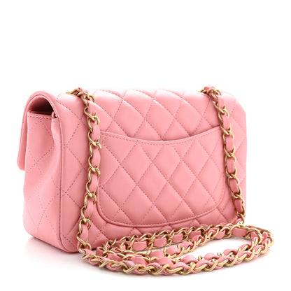 Chanel Lambskin Quilted Mini Rectangular Flap Light Pink 2 of 10