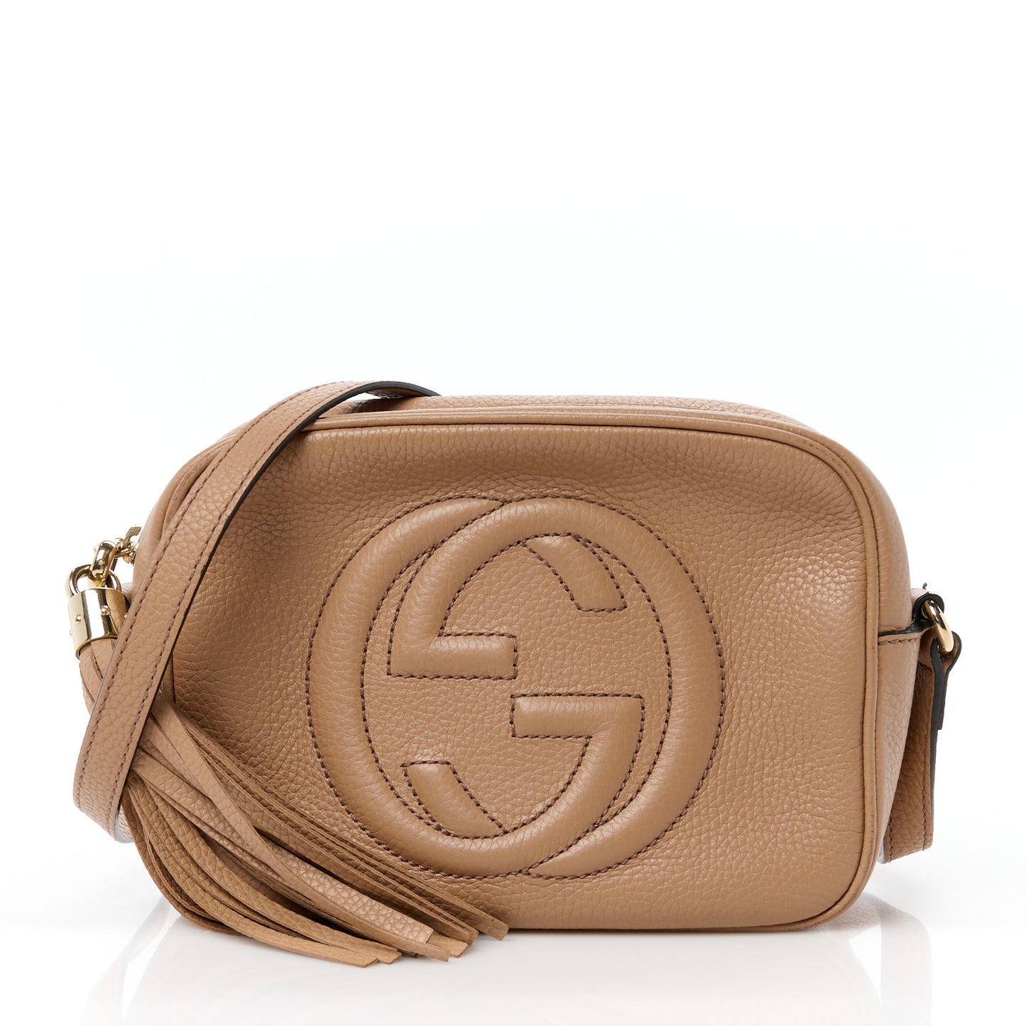 Pebbled Calfskin Small Soho Disco Bag Camelia