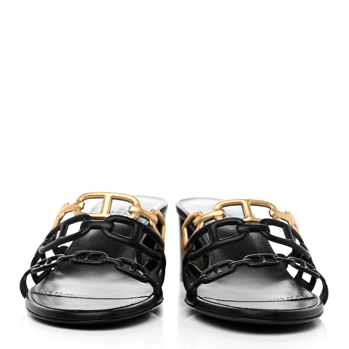 Metallic Nappa Tandem Sandals 37 Black Dore