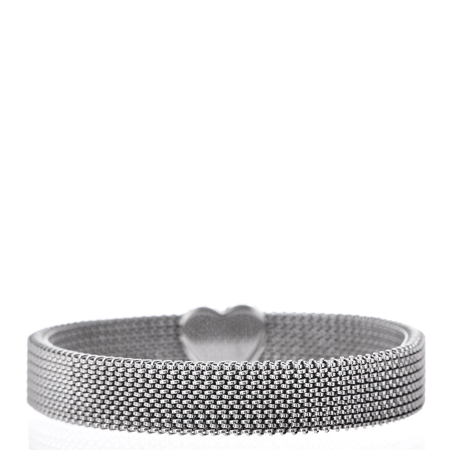 Tiffany Stainless Steel Somerset Mesh Reversible Heart Bracelet 3 of 4