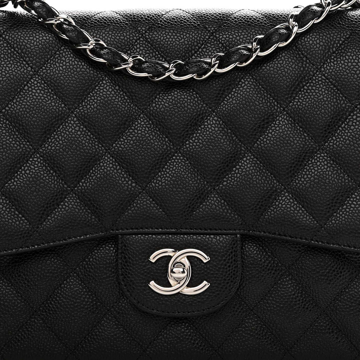 Caviar Quilted Jumbo Single Flap Black