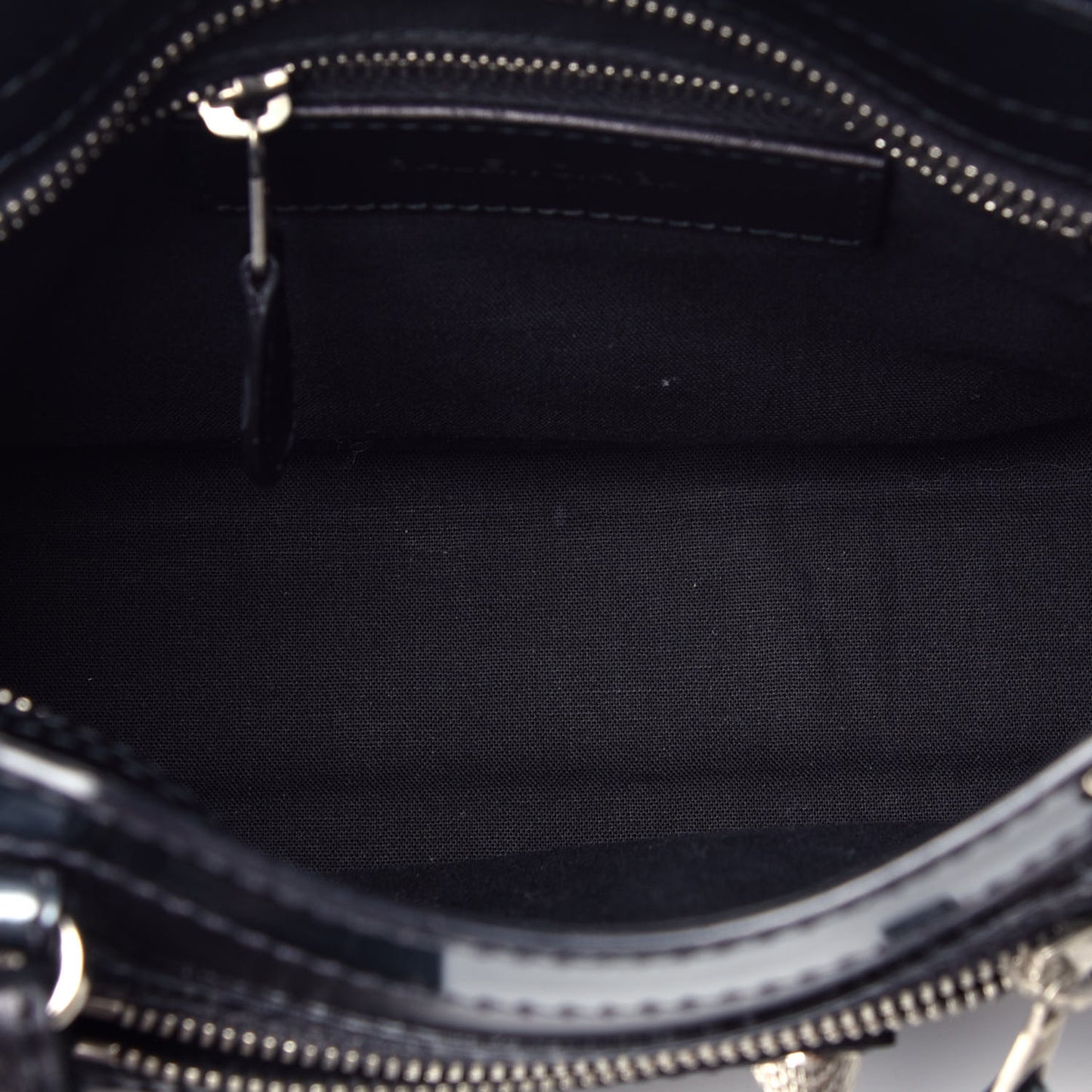 Smooth Calfskin Metallic Patent Giant 12 Silver Hardware Mini City Black Gris
