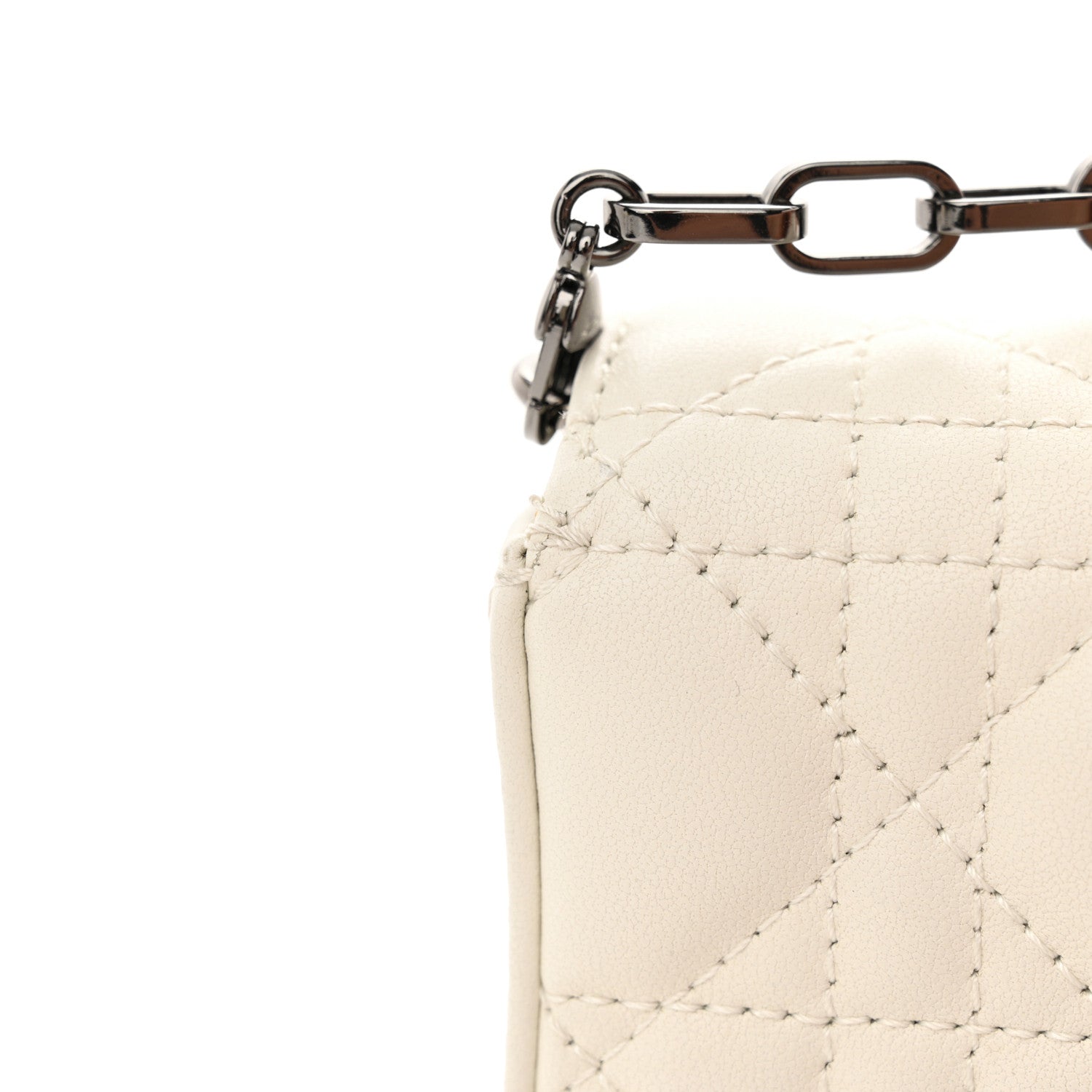 Christian Dior CHRISTIAN DIOR Calfskin Cannage Lady Dior Phone Pouch Latte 12 of 13