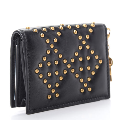 Christian Dior Lambskin Cannage Studded Lady Dior Card Holder Black 3 of 7