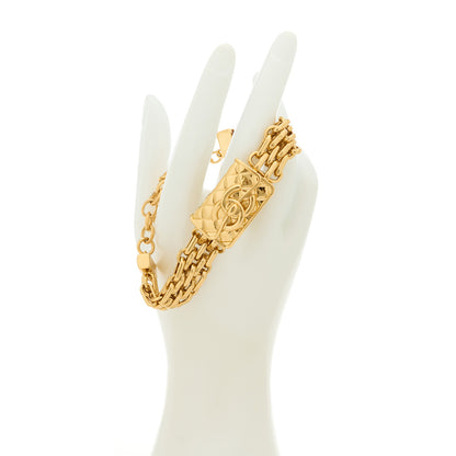 Chanel Metal CC Chain Flap Bag Bracelet Gold 2 of 4