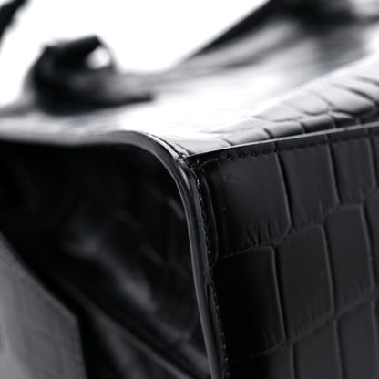 Balenciaga Semi Shiny Calfskin Crocodile Embossed Neo Classic Black Hardware S City Black 9 of 12