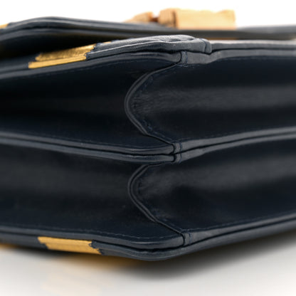 Chanel Metallic Lambskin Striped North South Boy Flap Navy Gold 9 of 10