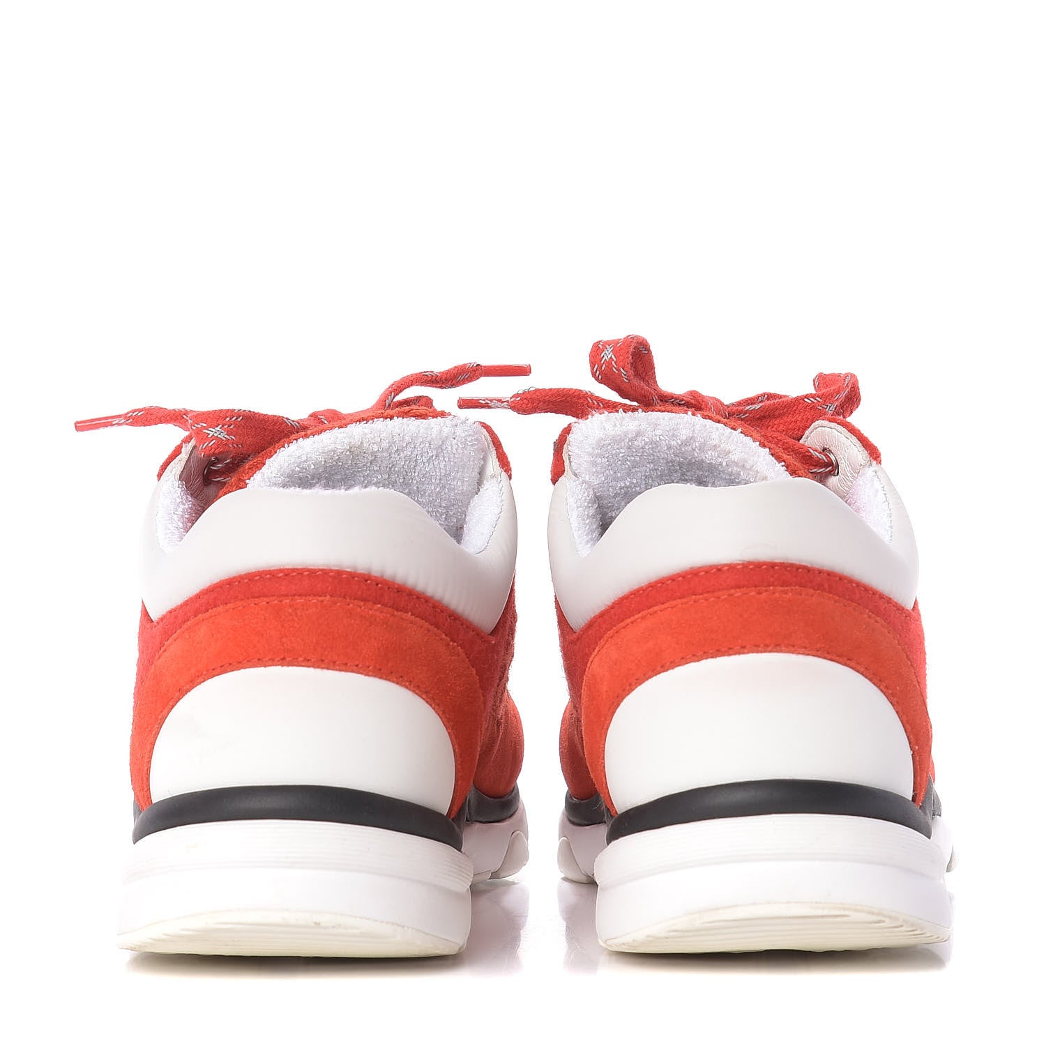 Chanel Tweed Suede Felt CC Sneakers 39 Red 7 of 11