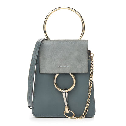 Chloe Suede Calfskin Mini Faye Bracelet Bag Cloudy Blue 1 of 7