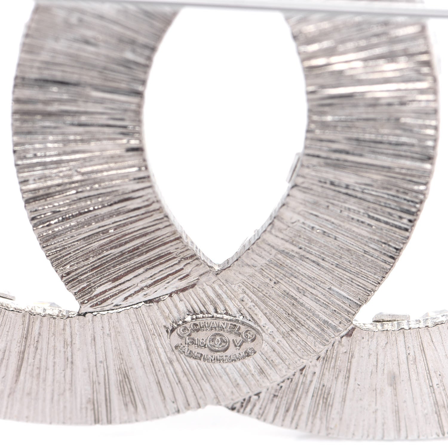 Chanel Baguette Crystal CC Brooch Silver 6 of 7