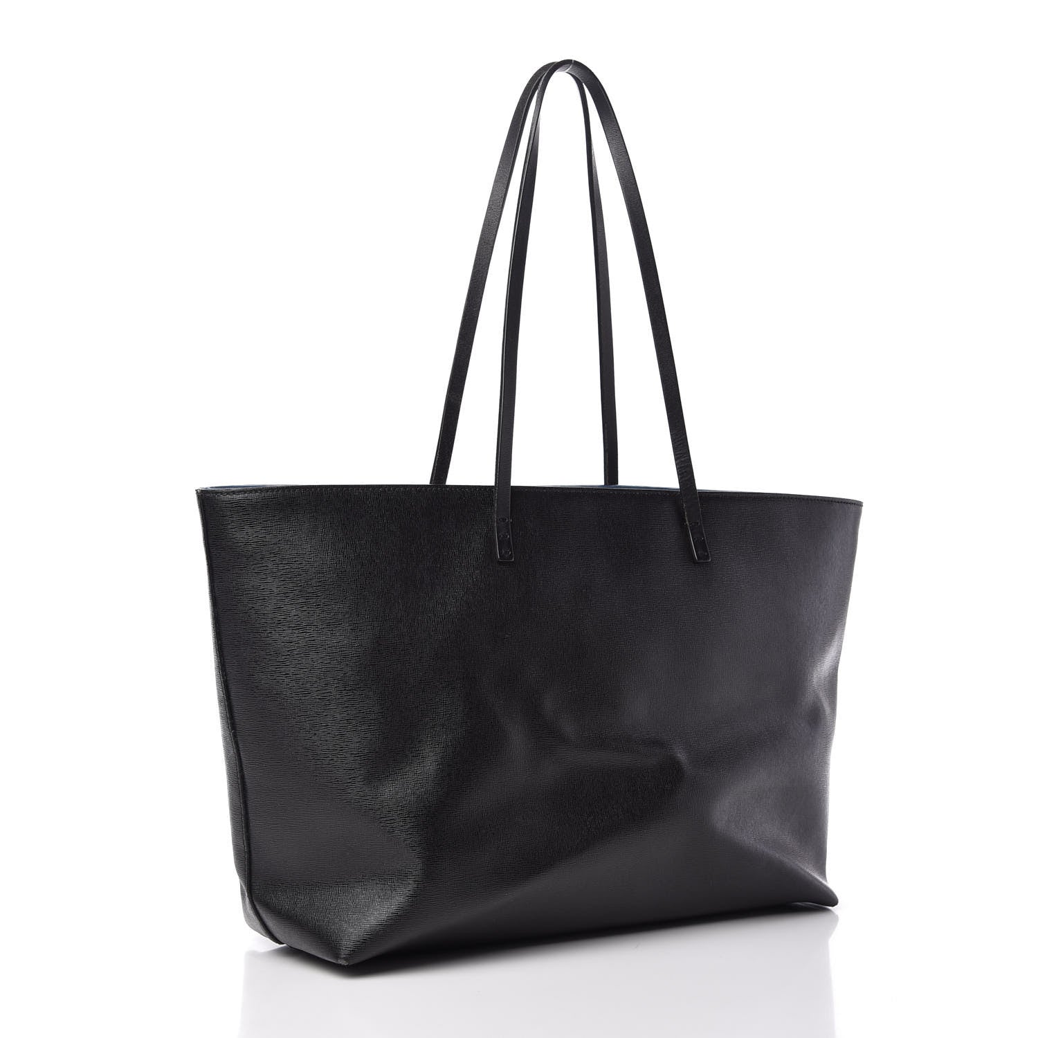 Fendi Vitello Elite Cuoio Monster Buggies Medium Roll Tote Black Multicolor Blue Cobalto 3 of 10