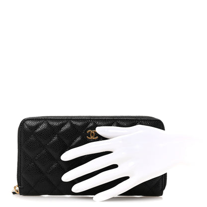 Chanel Caviar Quilted Large Gusset Zip Around Wallet Black 2 of 12