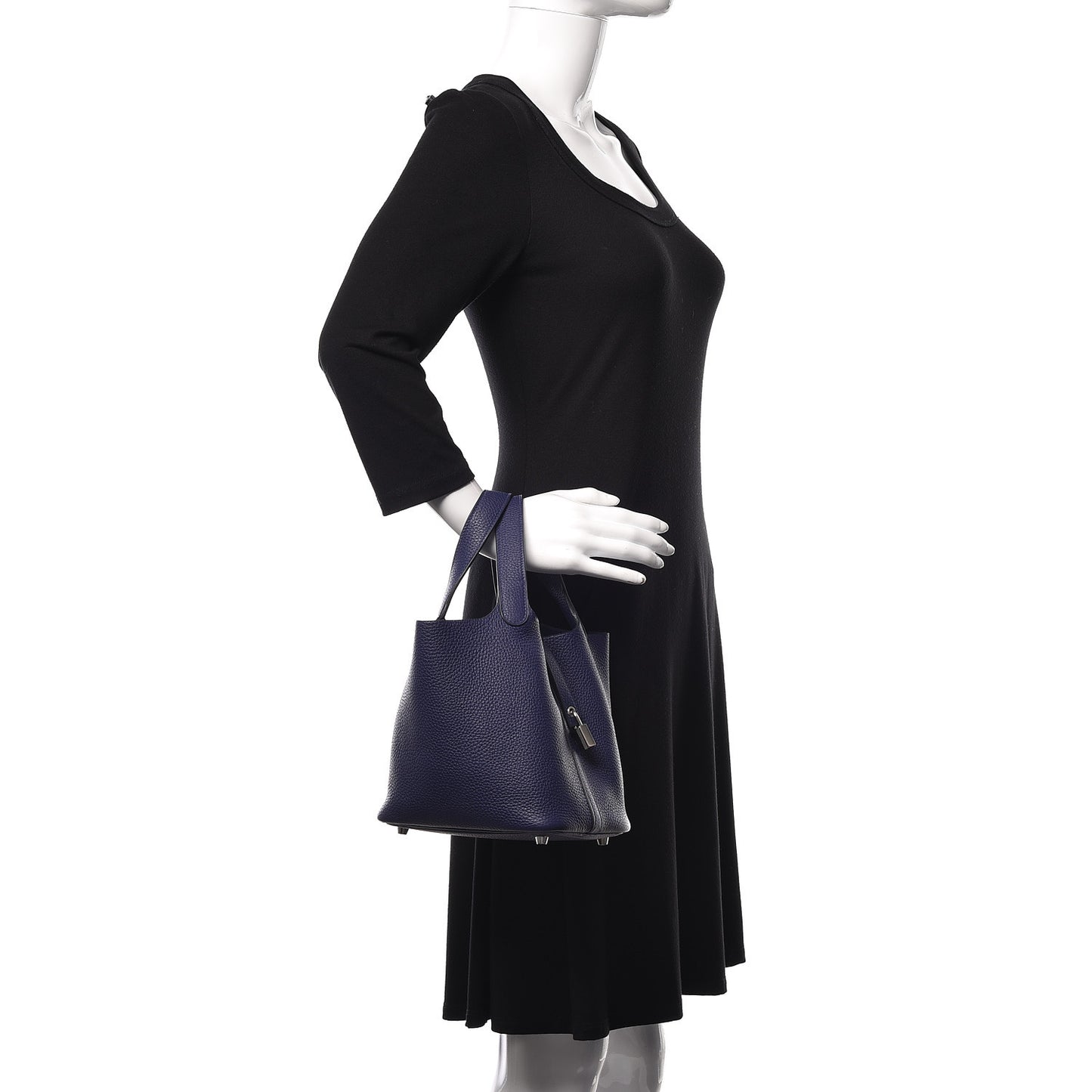 Taurillon Clemence Picotin Lock 18 PM Bleu Encre