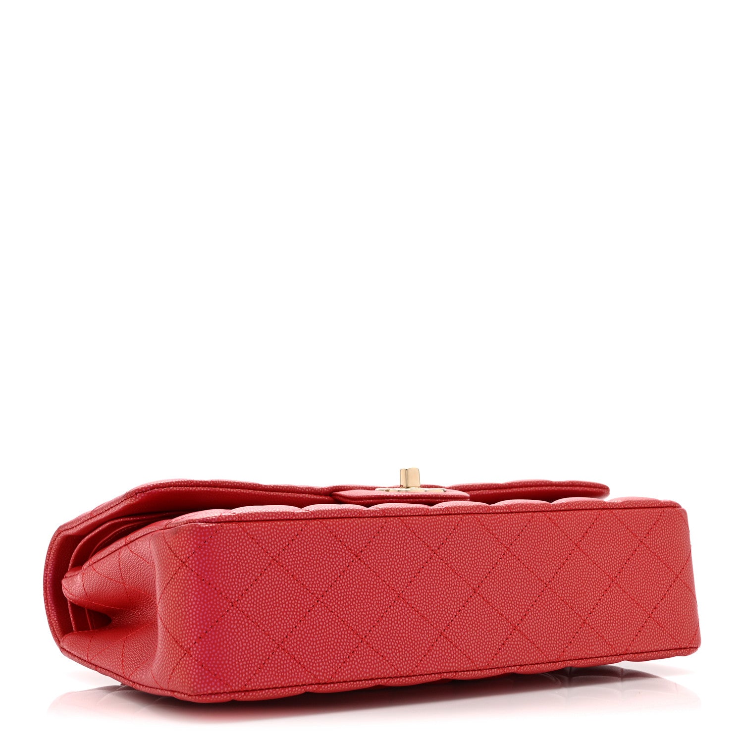 Chanel Iridescent Caviar Quilted Medium Double Flap Red 4 of 10