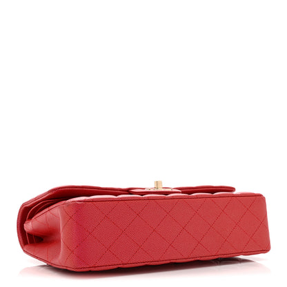 Chanel Iridescent Caviar Quilted Medium Double Flap Red 4 of 10